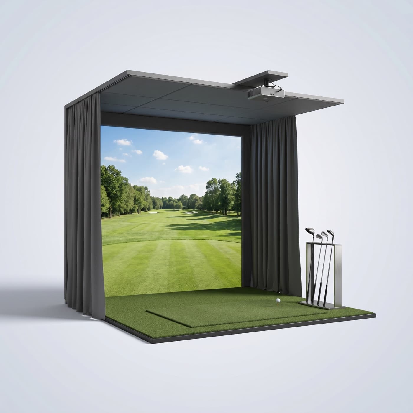 Golf Simulator Module — labeled view